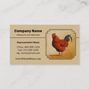 Rhode island Red Tupp Visitkort