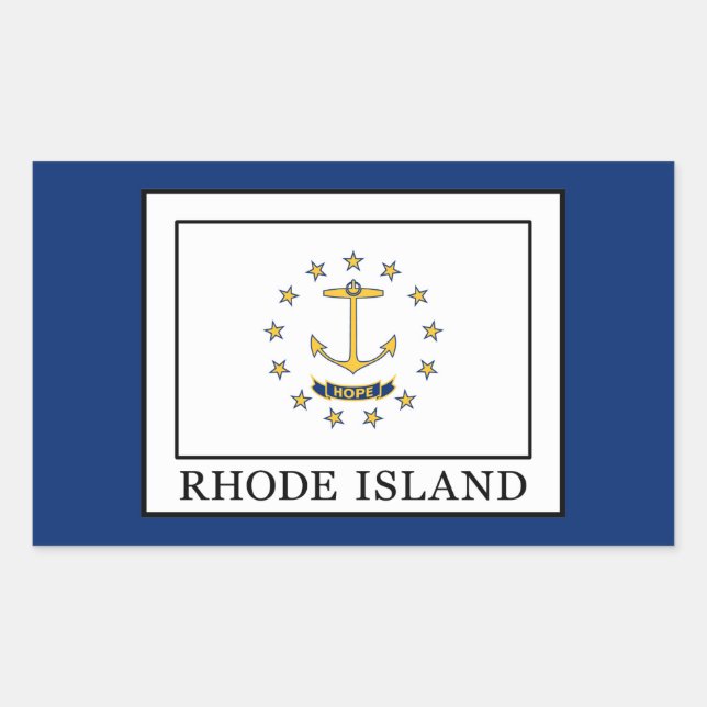 Rhode island rektangulärt klistermärke (Framsida)