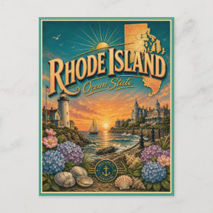 Rhode Island Retro Resa Souvenir vykort
