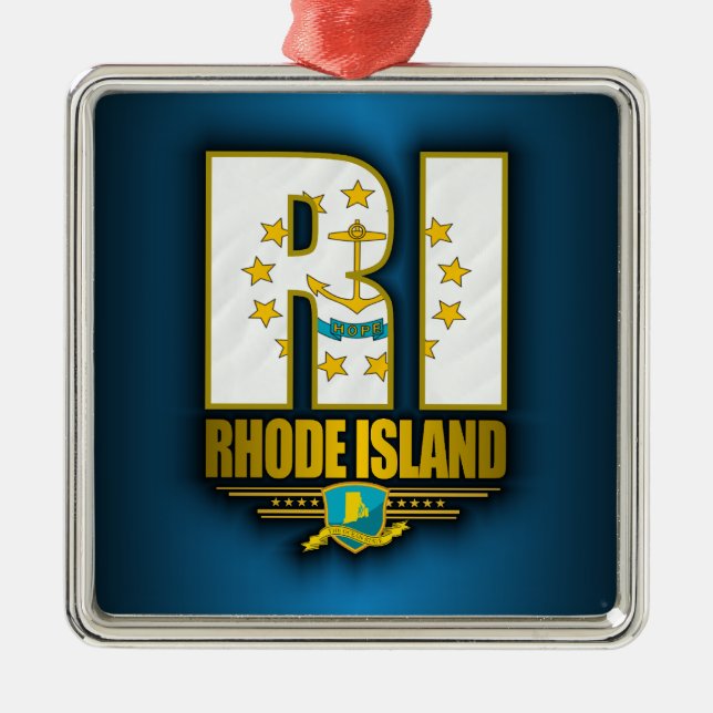 Rhode island (RI) Julgransprydnad Metall (Framsidan)