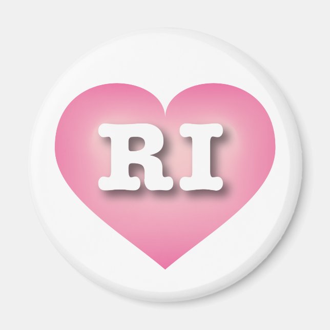 Rhode island Rosa Fade Heart - I kärlek RI Magnet (Framsidan)