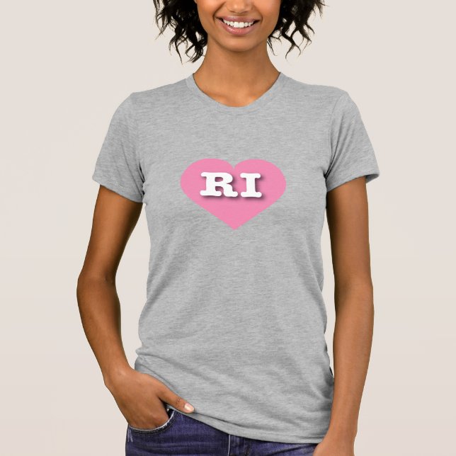 Rhode island Rosa Heart - I kärlek RI T Shirt (Framsida)