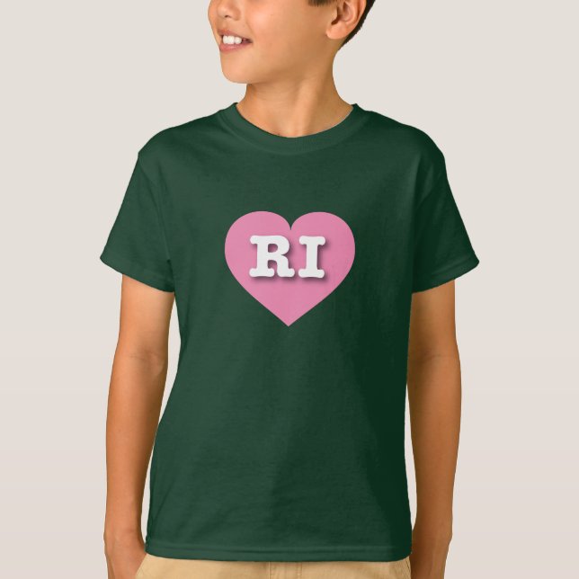 Rhode island Rosa Heart - I kärlek RI T-Shirt (Framsida)