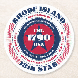 Rhode island Rött vitt blått typografi Underlägg Papper Rund