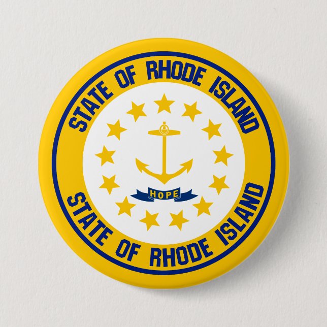 Rhode island Round Emblem Knapp (Framsida)