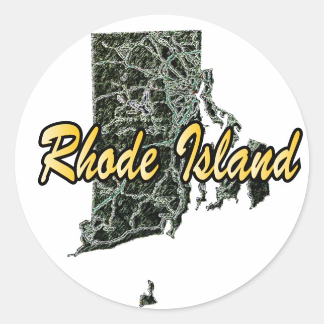 Rhode island runt klistermärke (Framsida)