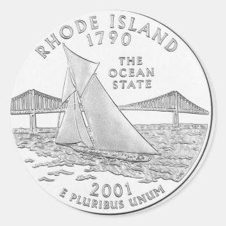 Rhode island runt klistermärke