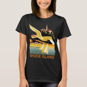 Rhode Island Segelbåt Gul Resa T Shirt