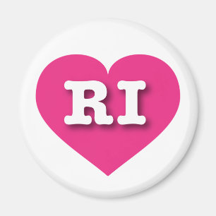 Rhode island Shock rosa Heart - I kärlek RI Magnet