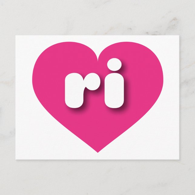 Rhode island shock rosa hjärta - I kärlek ri Vykort (Framsida)