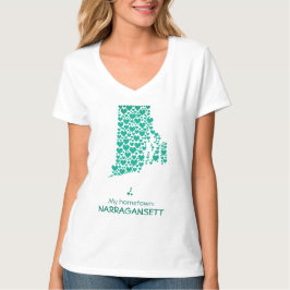 Rhode island Silhouette Hearts & Hometown T Shirt