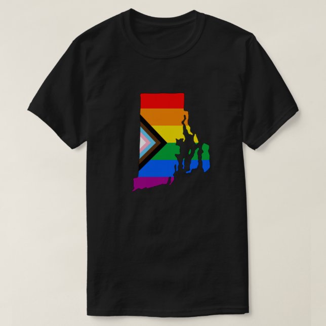 Rhode Island Stat Stolt LGBTQ Framsteg Stolt T Shirt (Design framsida)