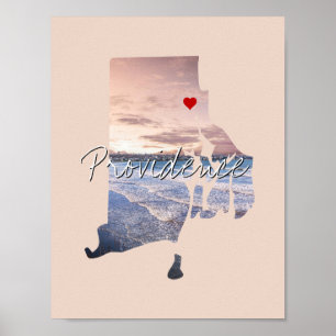 Rhode island State Photo infoga och namn Poster