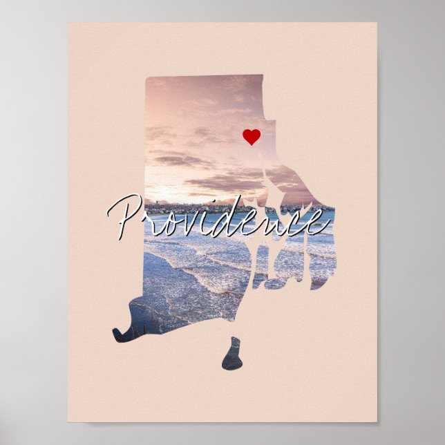 Rhode island State Photo infoga och namn Poster (Framsidan)