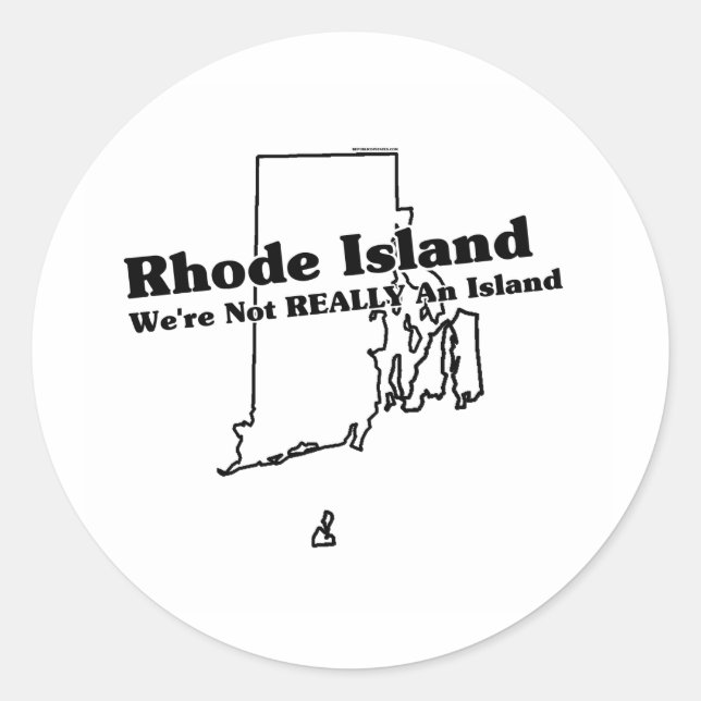 Rhode island State Slogan Runt Klistermärke (Framsida)