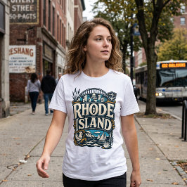 Rhode Island Statens kulturarv kustsjöfart konst T Shirt