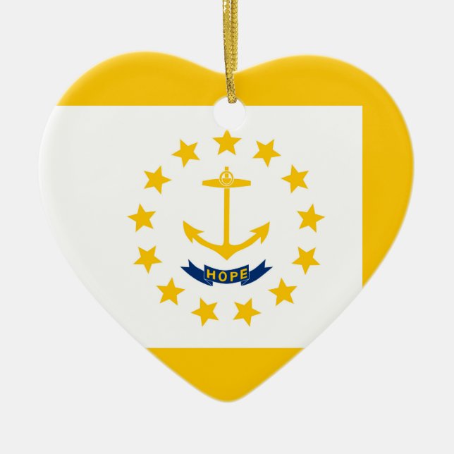 Rhode island Statlig flagga design Julgransprydnad Keramik (Framsidan)