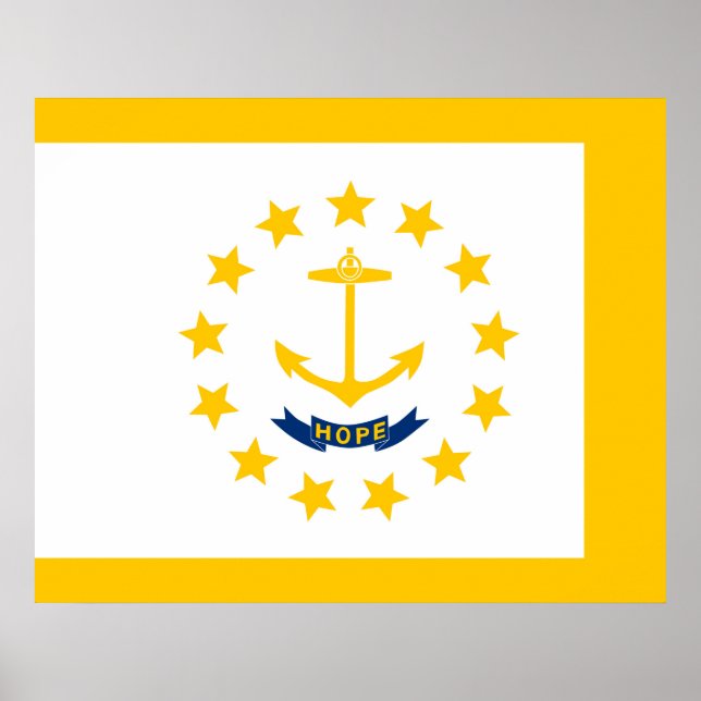 Rhode island Statlig flagga design Poster (Framsidan)