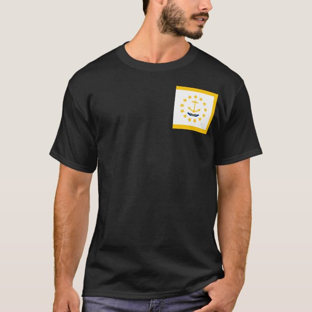 Rhode island Statlig flagga design T-shirt (Framsida)
