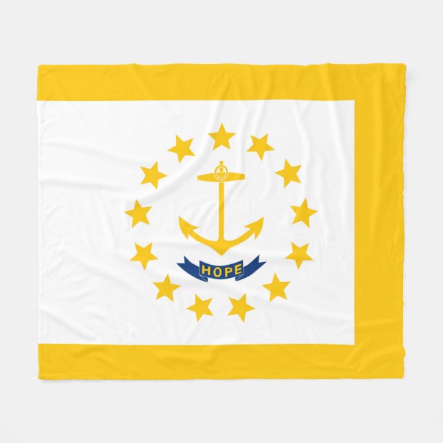 Rhode island Statlig flagga Fleecefilt (Framsidan (Horisontell))