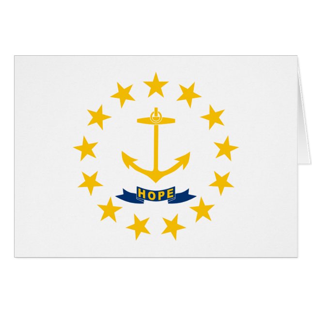 Rhode island Statlig flagga Hälsningskort (Framsidan Horizontal)
