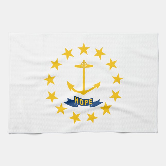 Rhode island Statlig flagga Kökshandduk (Horisontell)