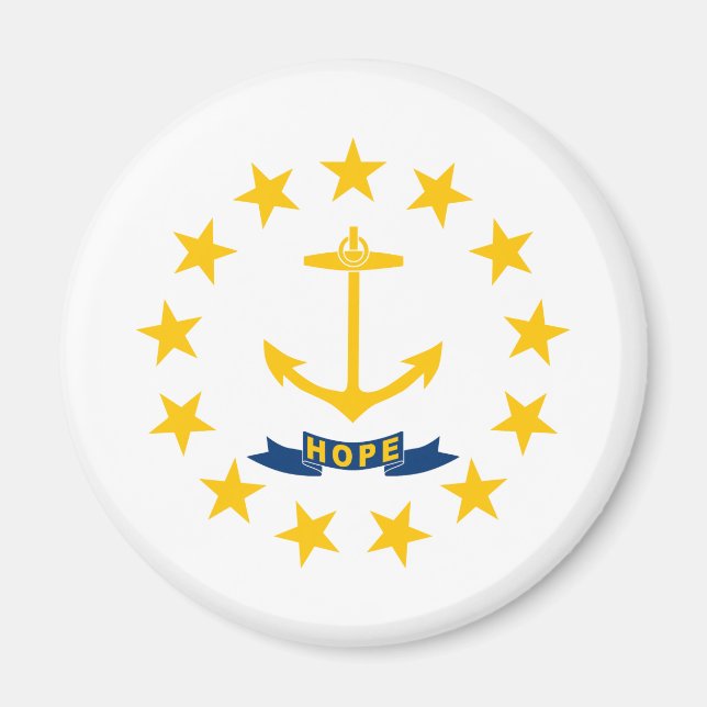 Rhode island Statlig flagga Magnet (Framsidan)