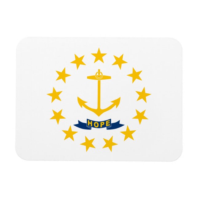 Rhode island Statlig flagga Magnet (Horisontell)