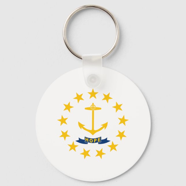 Rhode island Statlig flagga Nyckelring (Framsida)