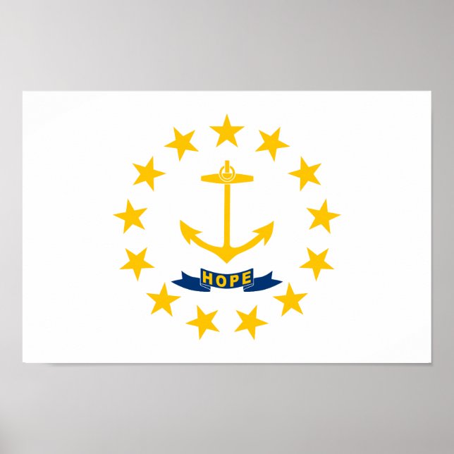 Rhode island Statlig flagga Poster (Framsidan)