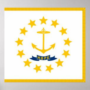 Rhode island statlig flagga poster