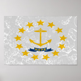 Rhode island Statlig flagga Poster