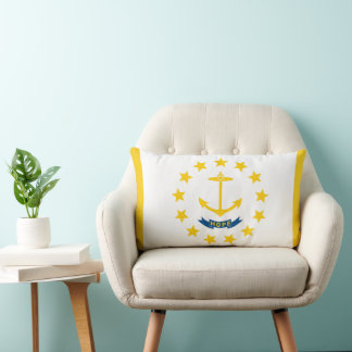 Rhode island Statlig flagga Skriv ut Patriotic Lumbarkudde