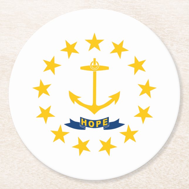 Rhode island Statlig flagga Underlägg Papper Rund (Framsidan)