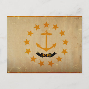 rhode island Statlig flagga VINTAGE Vykort