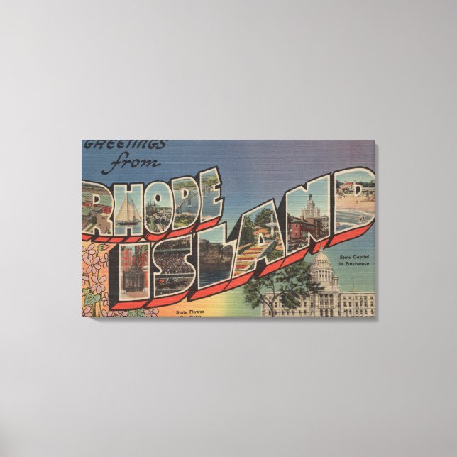 Rhode island (statligt kapital/blomma) canvastryck (Framsida)