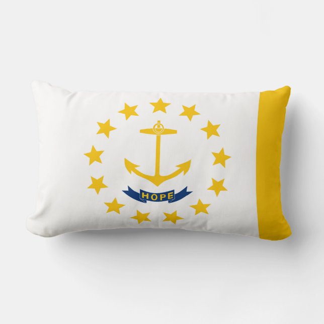 Rhode Island Statsflagga Design Lumbarkudde (Framsida)