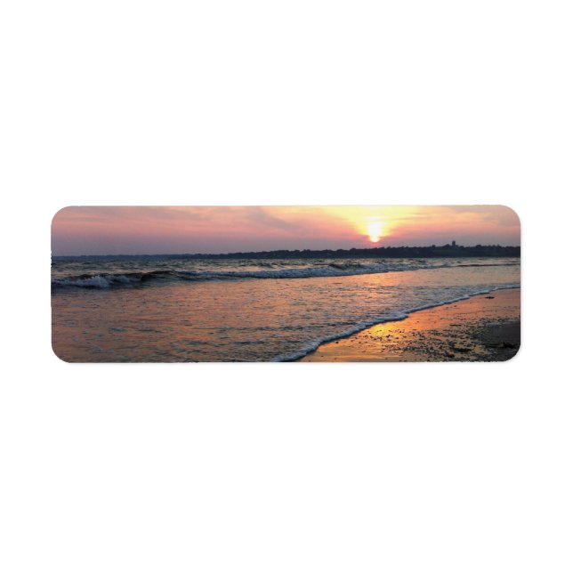 Rhode island Sunset Returadress Etikett (Framsidan)