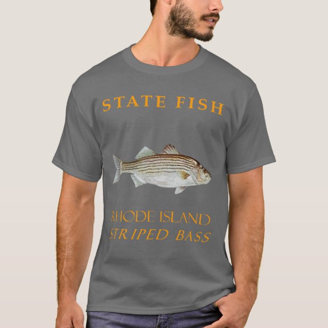 Rhode Island Territory Fiskar Den Randiga Basen T Shirt (Framsida)