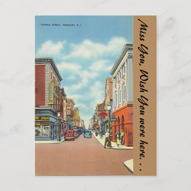Rhode island, Thames Street, Newport Vykort (Framsida)