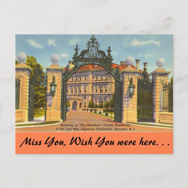 rhode island, The Breakers, Newport Vykort (Framsida)