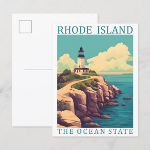 Rhode Island the Ocean State USA Resemål Plats Vykort