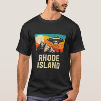Rhode island UFO Alien Spaceshöftbergen Retro H T Shirt
