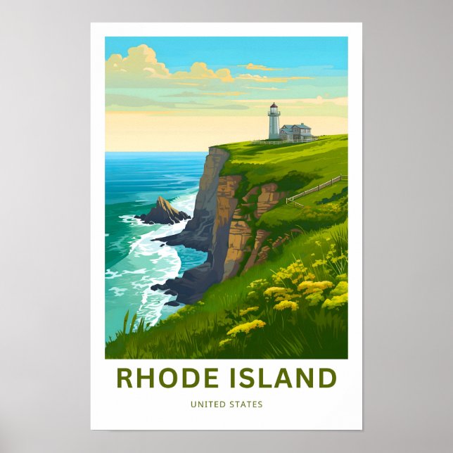 Rhode island United Stater Travel Print Poster (Framsidan)