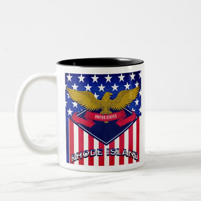 Rhode Island USA Flagga Två-Tonad Mugg (Vänster)