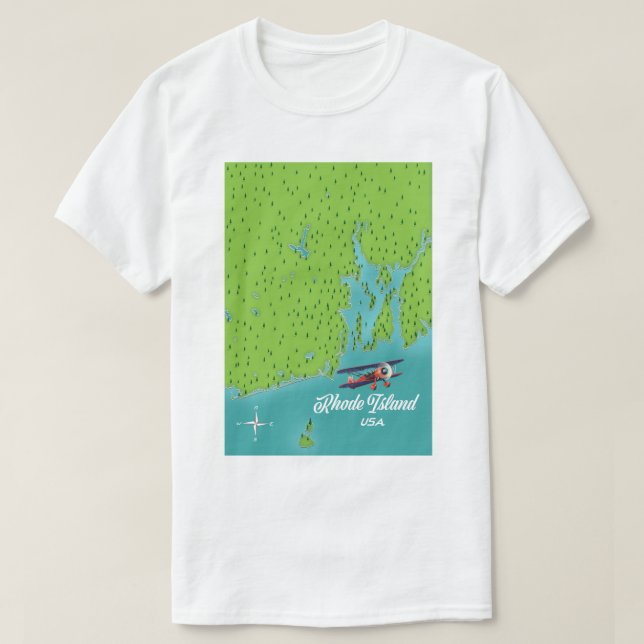 Rhode Island USA karta T Shirt (Design framsida)
