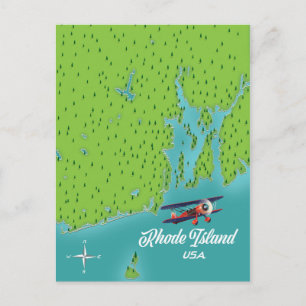 RHODE ISLAND USA KARTA VYKORT