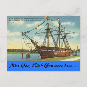 rhode island, USA Konstellation, Newport Vykort