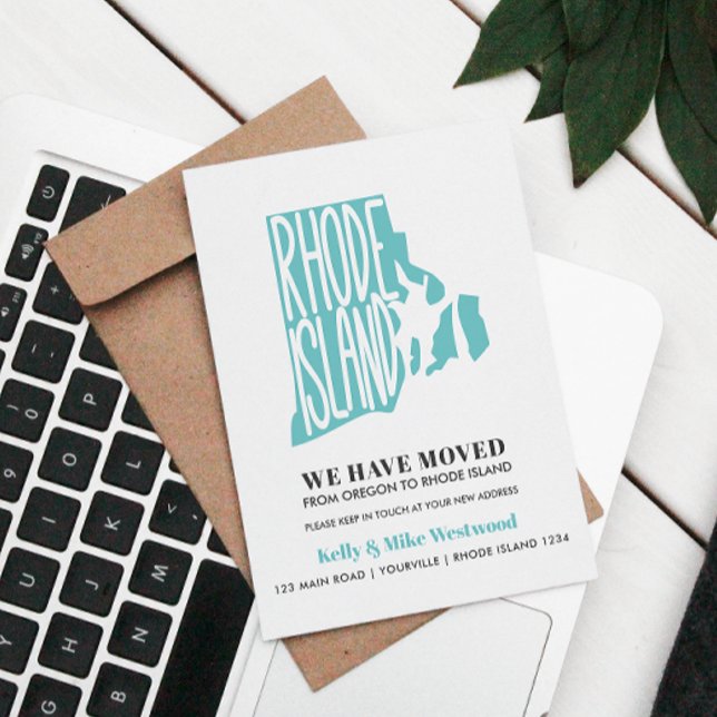 RHODE ISLAND Vi har flyttat Ny adress Nytt hem Vykort (Skapare uppladdad)
