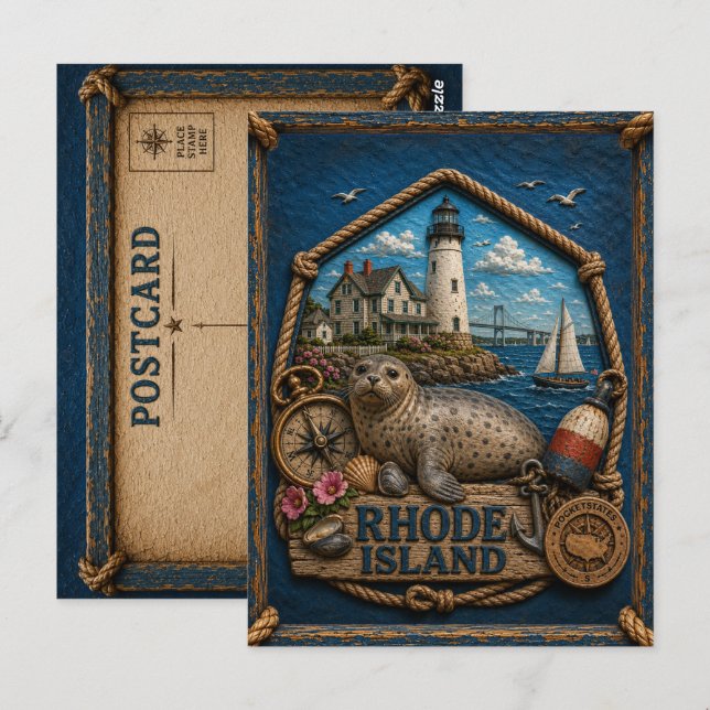 Rhode Island Vintage Resa Vykort (Fram/baksida)